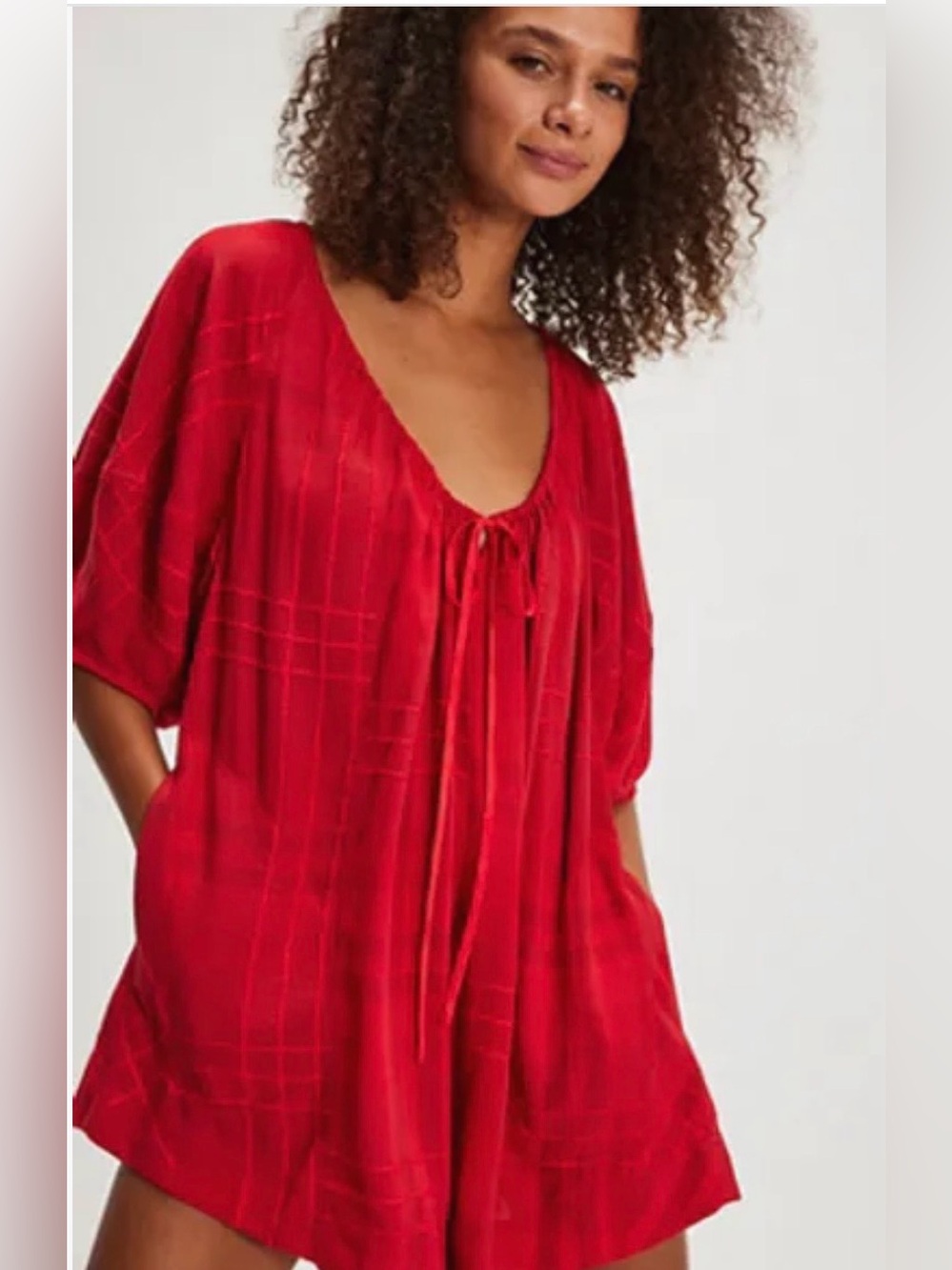 Free People Bop Around Romper/NWT/S/$128/Red